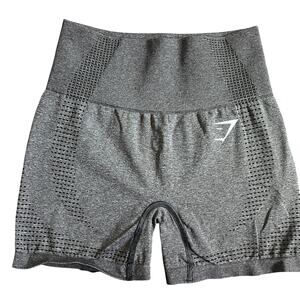 Gymshark Seamless Scrunch Shorts Womens Small Gray Marl High Waisted Workout
